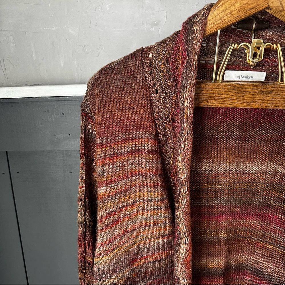 CJ Banks Multicolor Knit Open-Front Cardigan Sweater size 2X - Picture 6 of 10